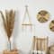 12" x 22" Hand Woven Macrame Wall Hanging with Wooden Shelf